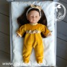 Pyjama jaune curry pour poupée 36 cm