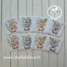 8 lingettes avec imprimés animaux lapines avec fleurs