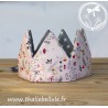 Couronne en tissu rose à motifs fêtes