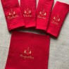 NOEL 001 - 9 serviettes rouges brodées fil doré