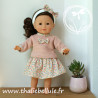 sweat rose, jupe à volant et bandeau pour la tête avec noeud à fleurs pour poupée 36 cm