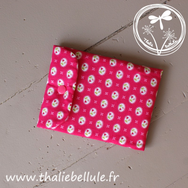 Pochette en tissu à motifs fleurs pour accessoires cheveux