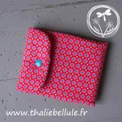 Pochette en tissu à motifs symétriques roses pour accessoires cheveux