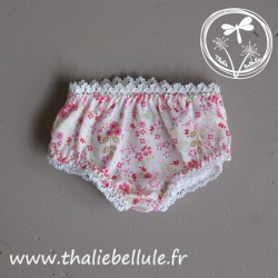 Culotte à fleurs roses pour poupon de 30 cm